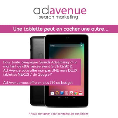 Recevez 2 tablettes Google Nexus 7